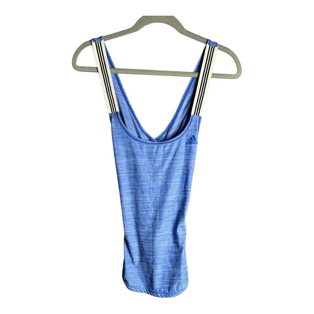 Adidas Blue Workout Tank Criss Cross Back Size Small